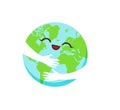 Hugging Earth, hands holding Earth. Save our planet. World Environment day or Earth day concept Royalty Free Stock Photo